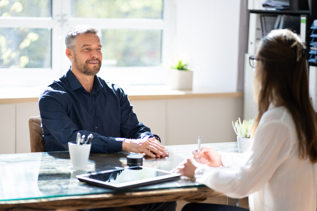 job interview with employment consultant woman